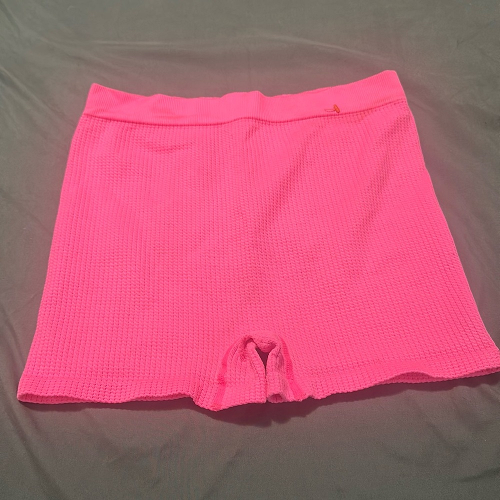 Hot pink compression shorts